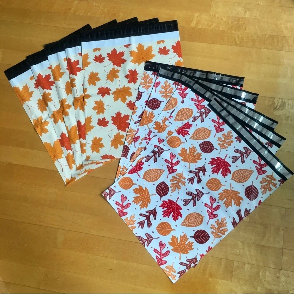 10 Count - Variety Bundle of 14.5x19 Polymailers (MAPLE LEAVES + FALL LEAVES)
